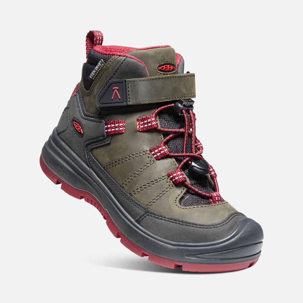 Keen Outdoor Bot Çocuk Gri/Kırmızı - Redwood Waterproof - Türkiye YLVW49063